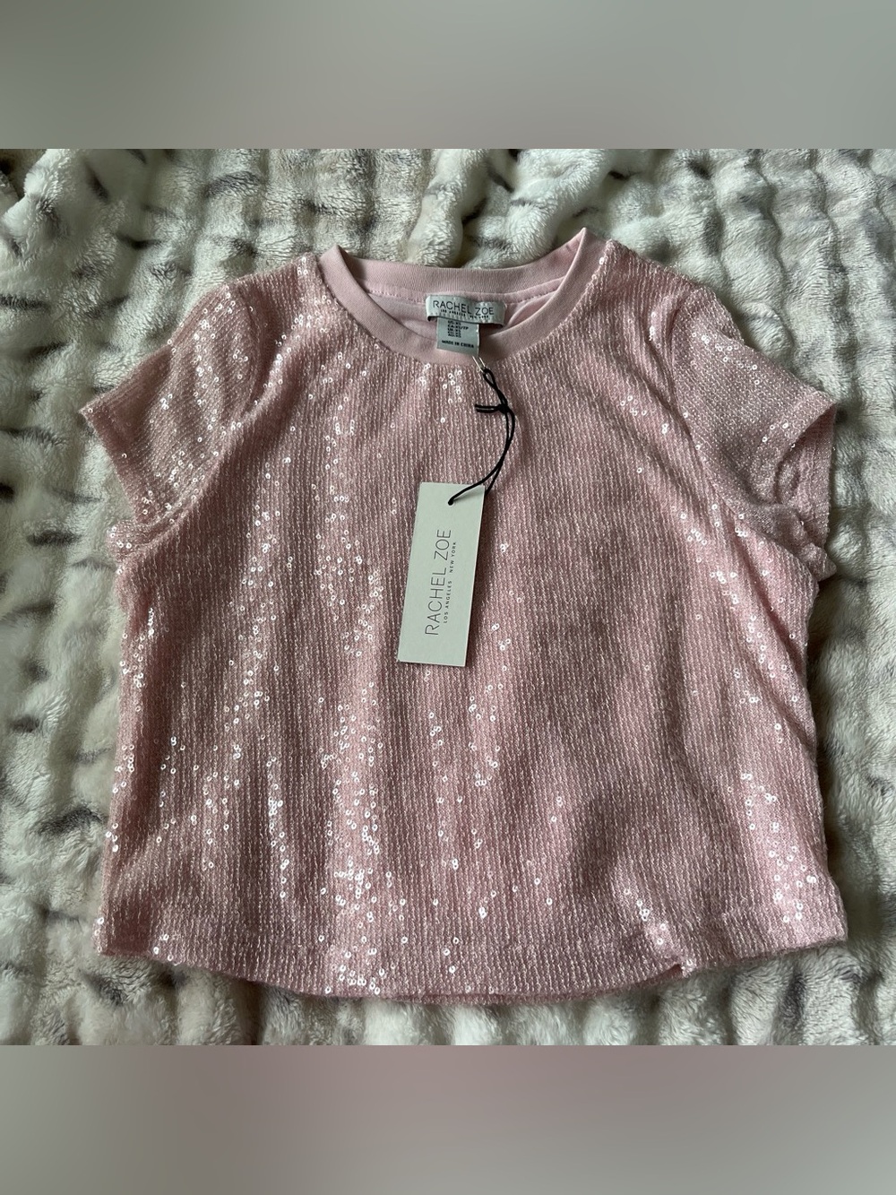 Rachel Zoe Women's XS Pink Sequin Top